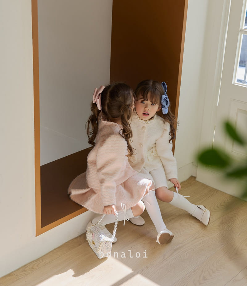 Bonaloi - Korean Children Fashion - #kidzfashiontrend - Rose Ribbon Top Bottom Set - 11