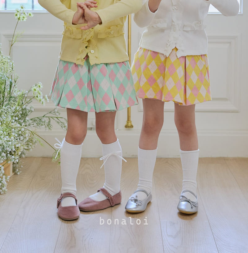 Bonaloi - Korean Children Fashion - #stylishchildhood - Argyle Skirt pants - 5