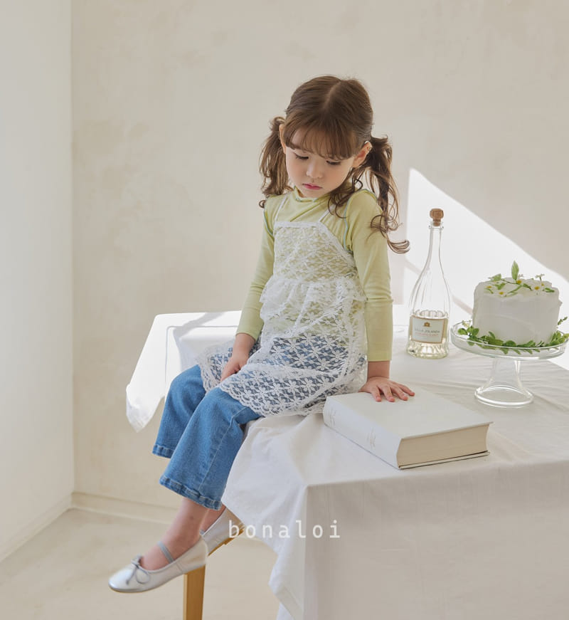 Bonaloi - Korean Children Fashion - #todddlerfashion - Lace Cemi One-piece - 7