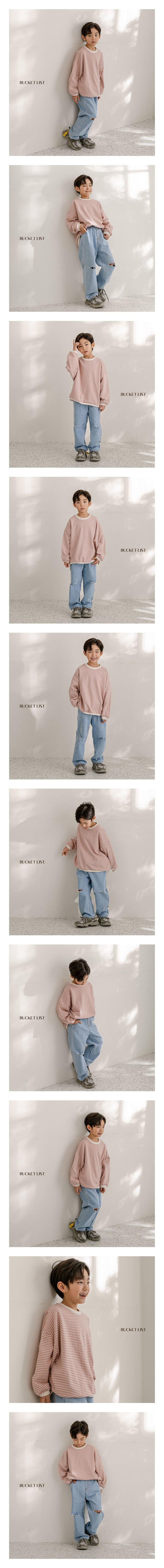 Bucket List - Korean Children Fashion - #magicofchildhood - Lucy Stripes Sweatshirt