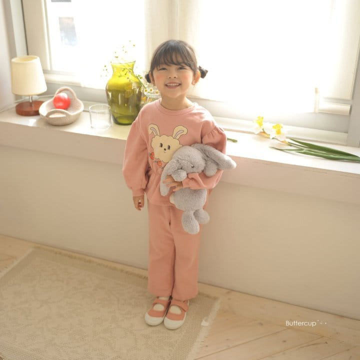 Buttercup - Korean Children Fashion - #childrensboutique - Flwoer Rabbit Top Bottom Set - 2