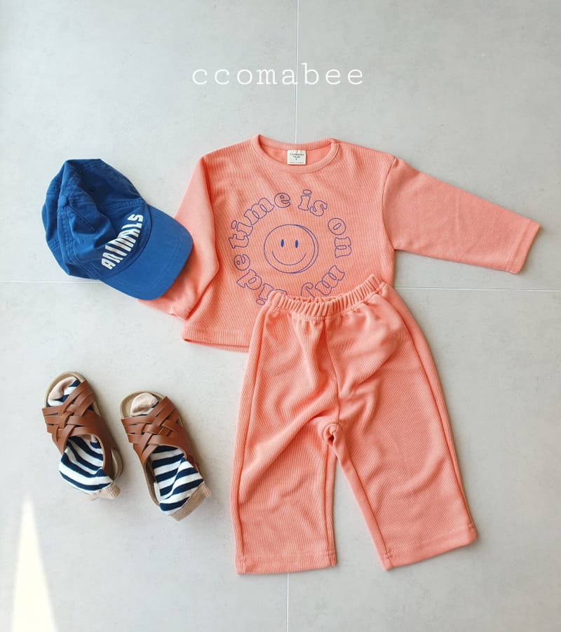 Ccomabee - Korean Children Fashion - #toddlerclothing - Smile Top Bottom Set - 5