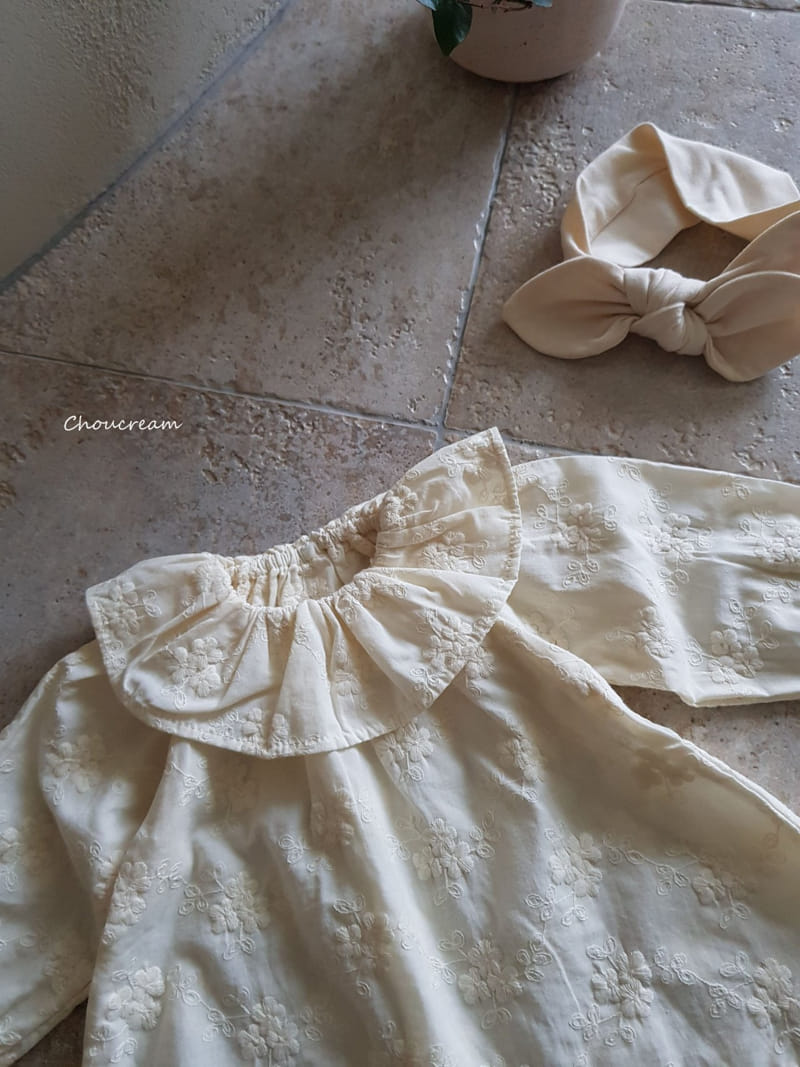 Choucream - Korean Baby Fashion - #babyfever - Embrodiery Flower Blouse - 2