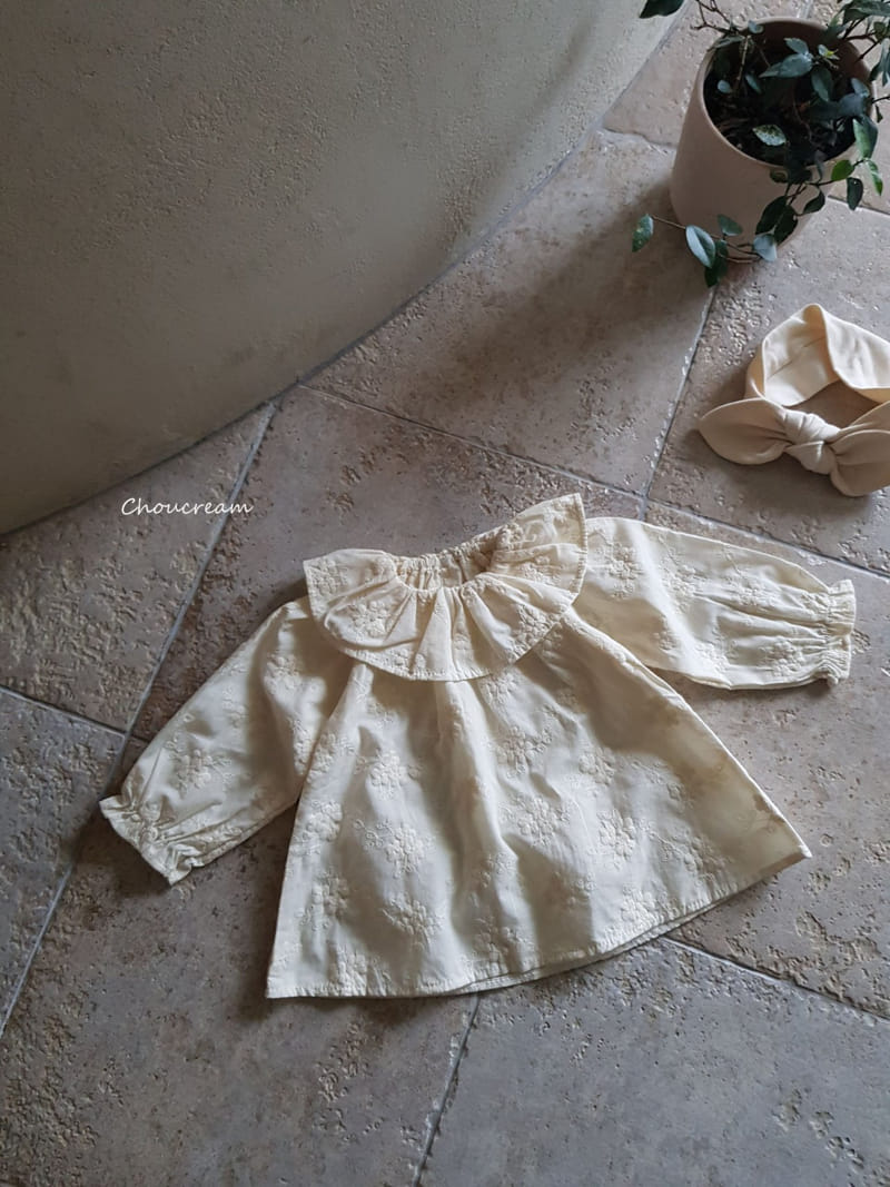 Choucream - Korean Baby Fashion - #babyoutfit - Embrodiery Flower Blouse - 8