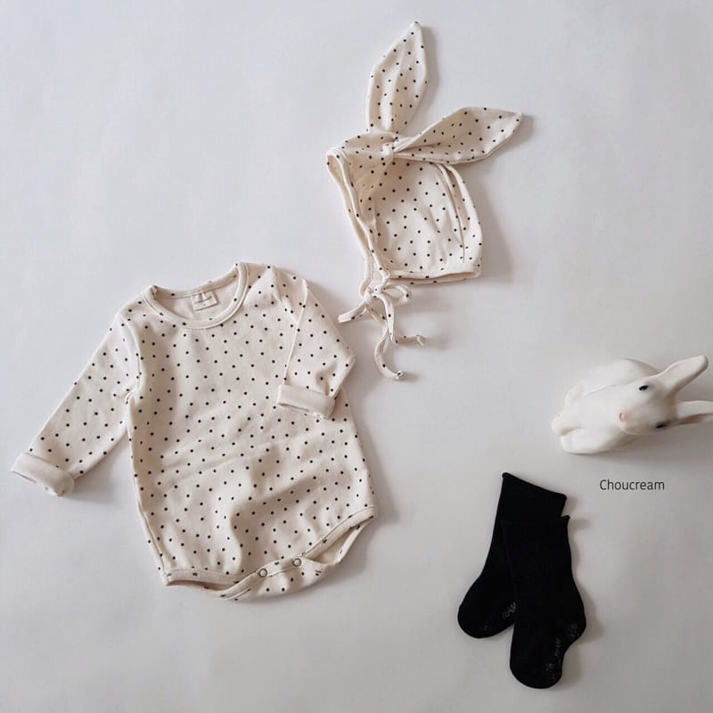 Choucream - Korean Baby Fashion - #babywear - Rabbit Bonnet Bodysuit