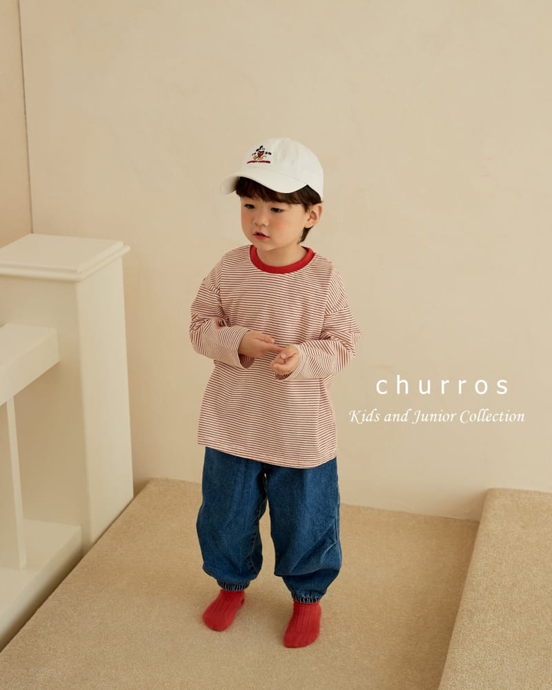 Churros - Korean Children Fashion - #Kfashion4kids - Stripes Washing Tee - 10