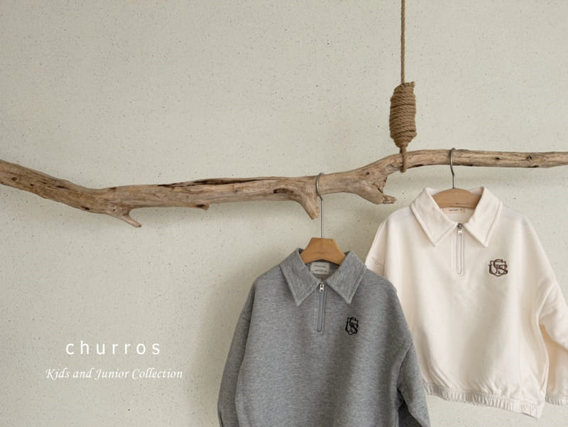 Churros - Korean Children Fashion - #designkidswear - Collar Embroidery Sweatshirt - 7