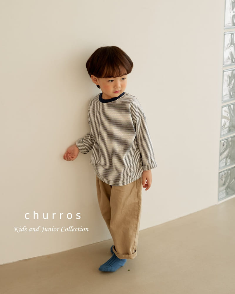 Churros - Korean Children Fashion - #fashionkids - Stripes Washing Tee - 6
