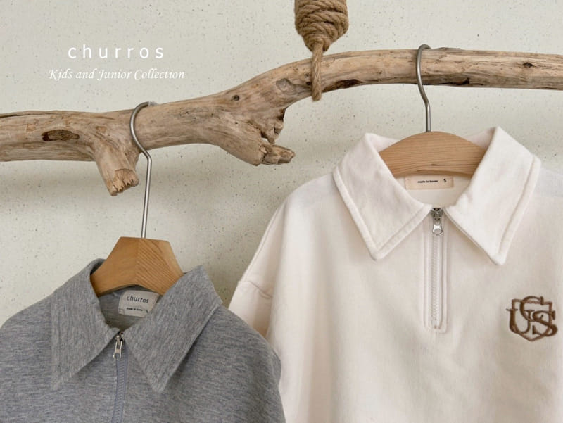 Churros - Korean Children Fashion - #kidsshorts - Collar Embroidery Sweatshirt - 10