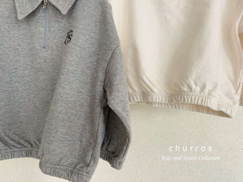 Churros - Korean Children Fashion - #kidsstore - Collar Embroidery Sweatshirt - 11