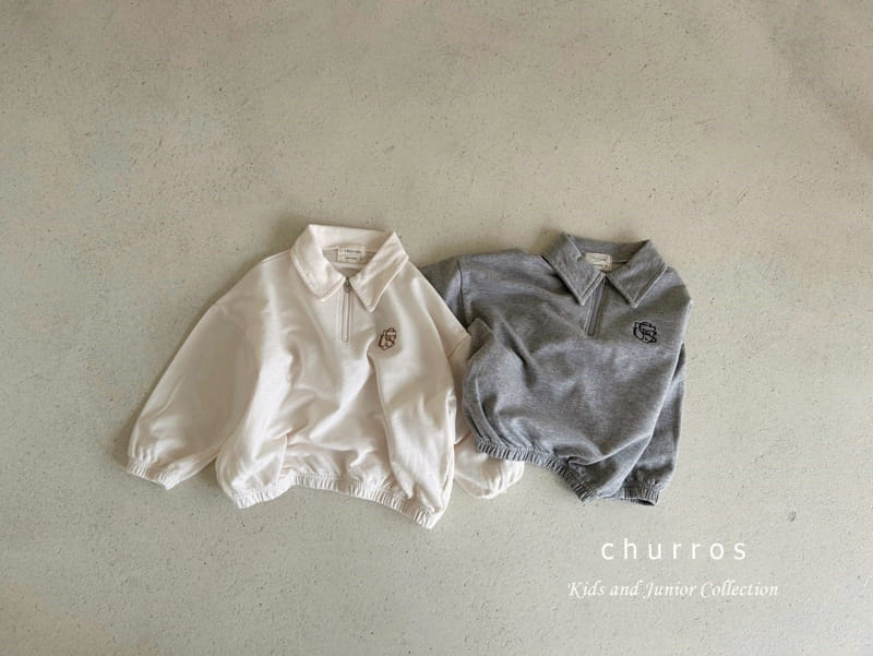 Churros - Korean Children Fashion - #magicofchildhood - Collar Embroidery Sweatshirt