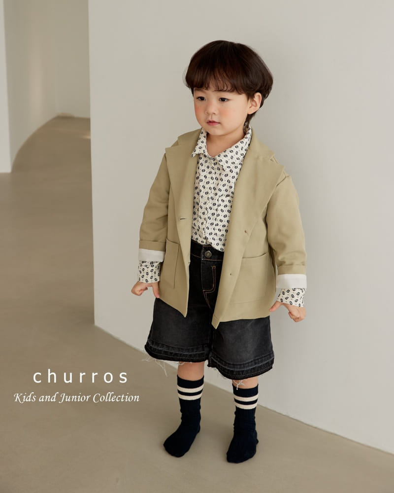 Churros - Korean Children Fashion - #minifashionista - Ean Button Jacket