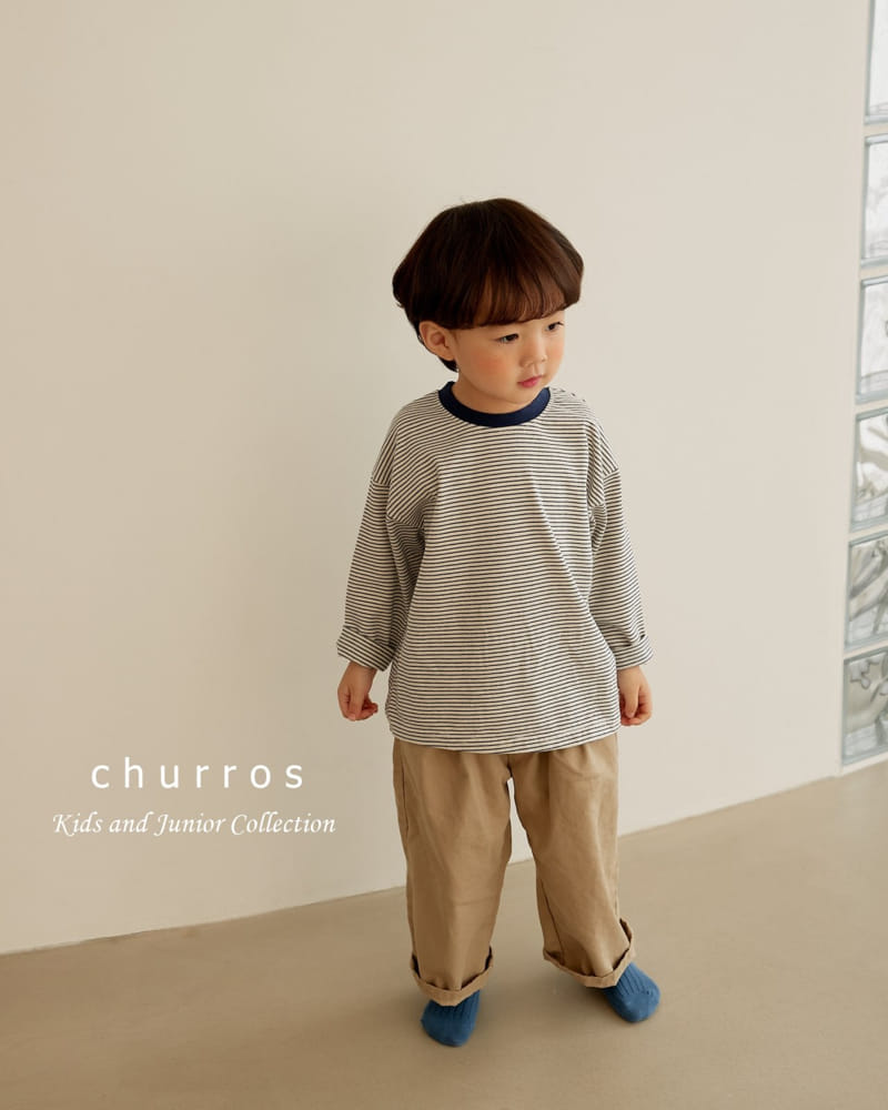 Churros - Korean Children Fashion - #stylishchildhood - Stripes Washing Tee