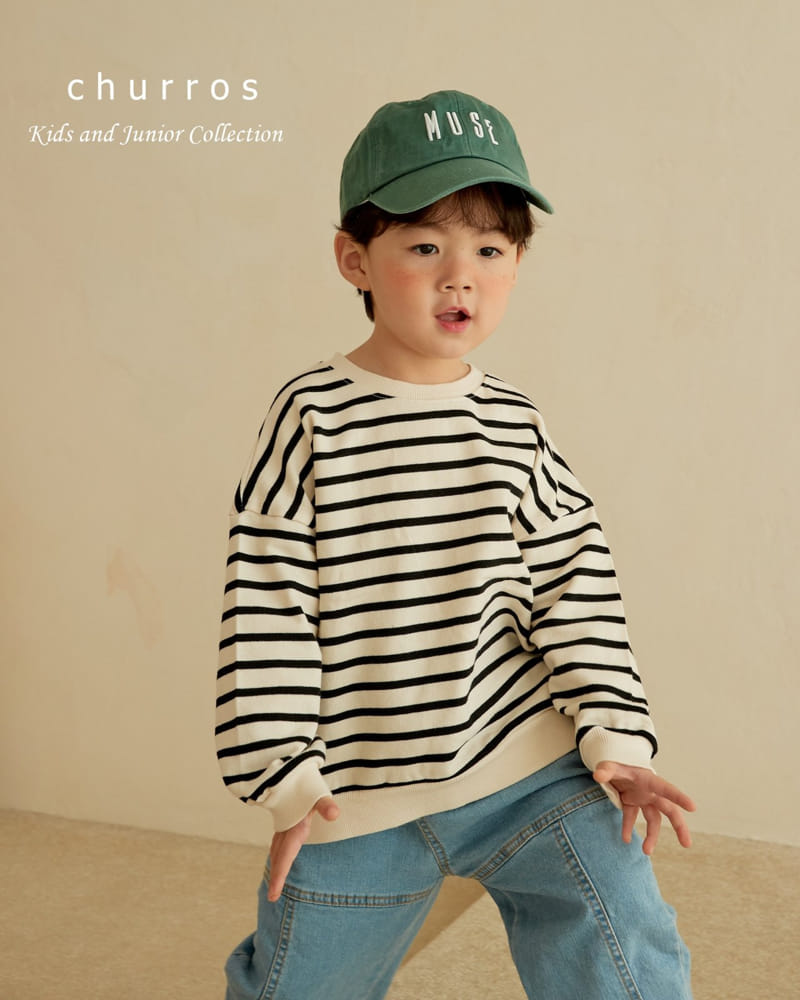 Churros - Korean Children Fashion - #toddlerclothing - Stripes Sweatshirt