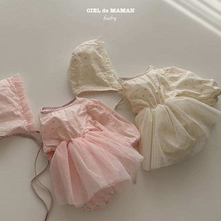 Ciel De Maman - Korean Baby Fashion - #babyclothing - Spring Ballet Bodysuit with Bonnet - 9