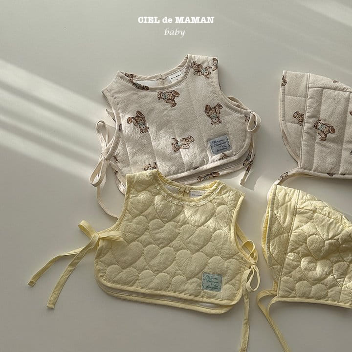 Ciel De Maman - Korean Baby Fashion - #babyfashion - Bib Vest Bonnet Set - 7