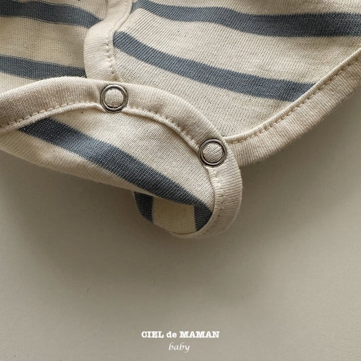 Ciel De Maman - Korean Baby Fashion - #babyfashion - Stripes Frill Bodysuit - 6