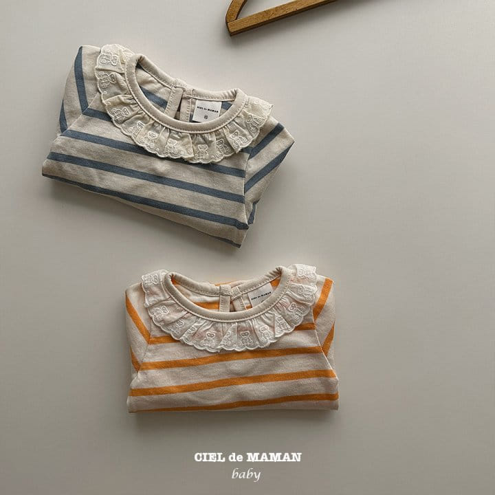 Ciel De Maman - Korean Baby Fashion - #babylifestyle - Stripes Frill Bodysuit - 9