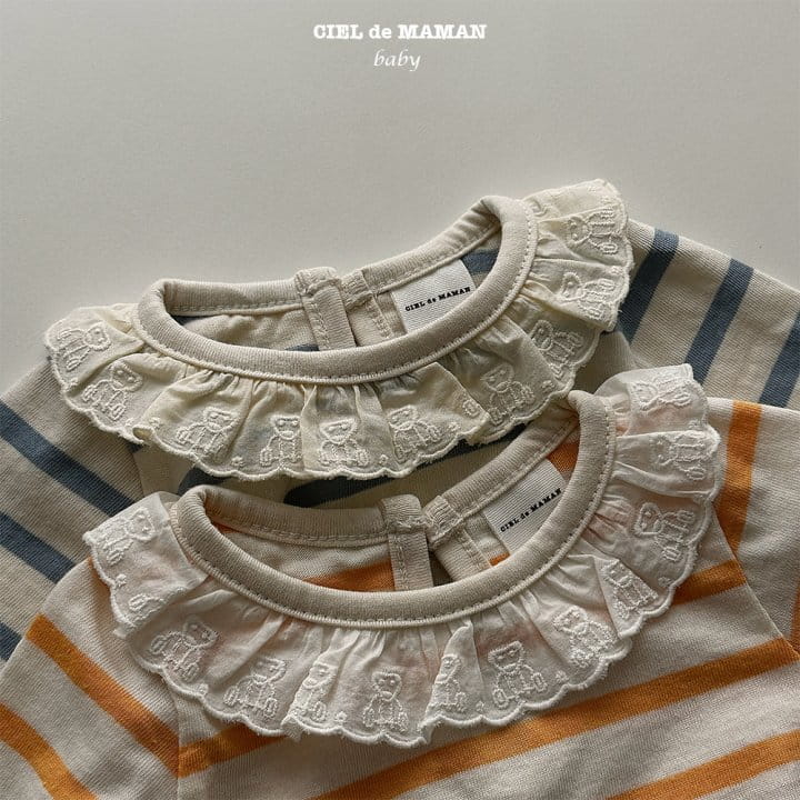 Ciel De Maman - Korean Baby Fashion - #babyoninstagram - Stripes Frill Bodysuit - 10