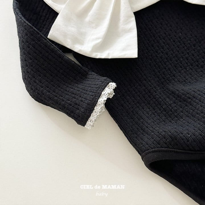 Ciel De Maman - Korean Baby Fashion - #babyoninstagram - Big Ribbon Bodysuit Set - 4