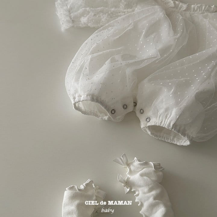 Ciel De Maman - Korean Baby Fashion - #babyoutfit - Dot Shirring Bodysuit - 5