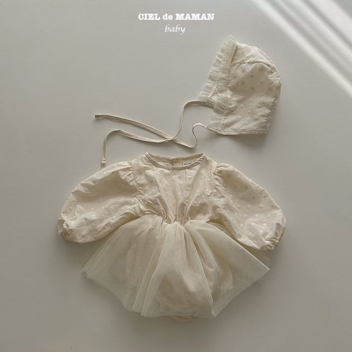 Ciel De Maman - Korean Baby Fashion - #onlinebabyshop - Spring Ballet Bodysuit with Bonnet - 5
