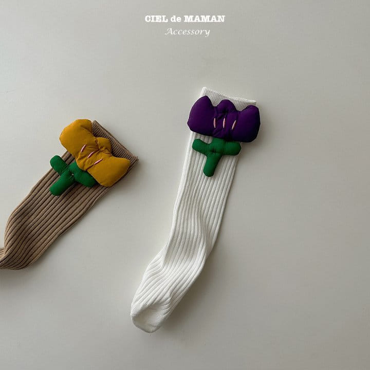 Ciel De Maman - Korean Children Fashion - #childrensboutique - Volume Flower Knee Socks (2~8y) - 7