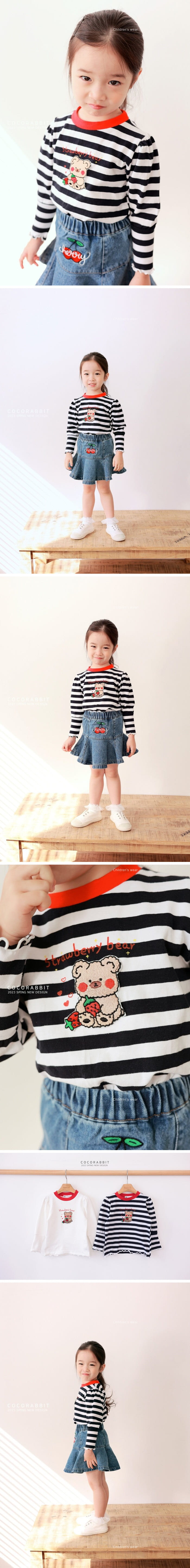 Coco Rabbit - Korean Children Fashion - #magicofchildhood - Strawberry Bear Tee