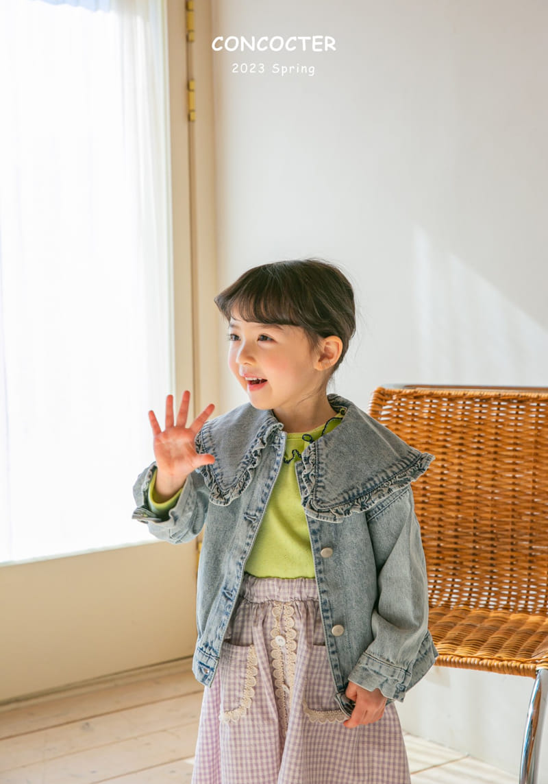 Concocter - Korean Children Fashion - #designkidswear - Denim Frill Jacket - 6