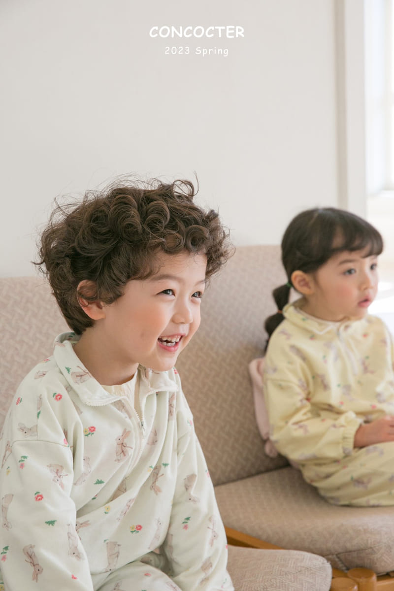 Concocter - Korean Children Fashion - #discoveringself - Bebe Barnie Zip-up Top Bottom Set - 5