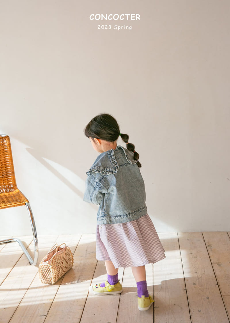 Concocter - Korean Children Fashion - #kidsshorts - Denim Frill Jacket - 9