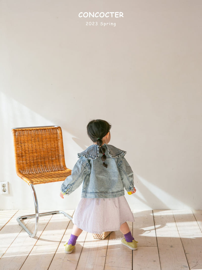 Concocter - Korean Children Fashion - #kidsstore - Denim Frill Jacket - 10