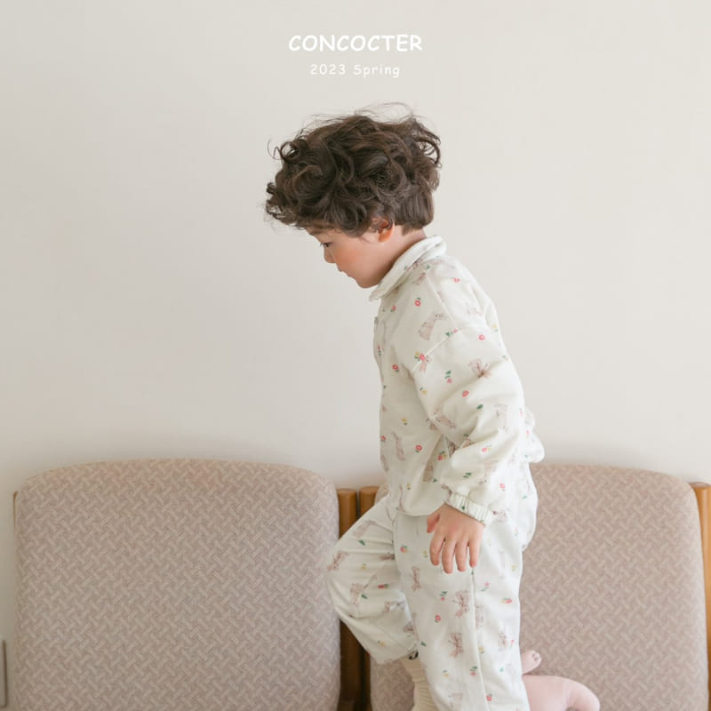 Concocter - Korean Children Fashion - #littlefashionista - Bebe Barnie Zip-up Top Bottom Set - 11