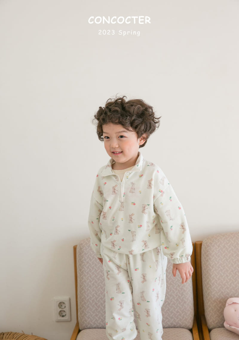 Concocter - Korean Children Fashion - #magicofchildhood - Bebe Barnie Zip-up Top Bottom Set - 12