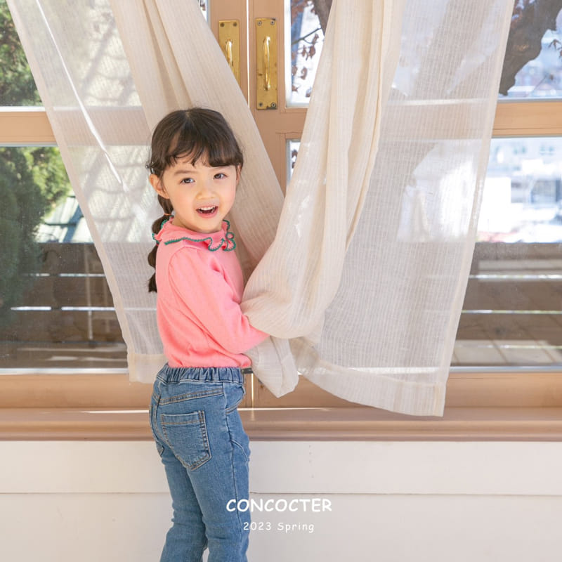 Concocter - Korean Children Fashion - #prettylittlegirls - Denim Slit Pants - 2