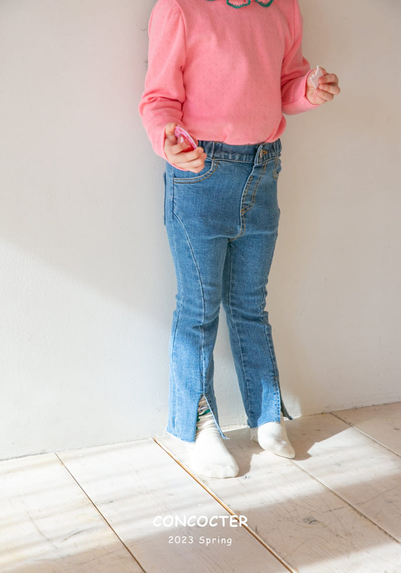 Concocter - Korean Children Fashion - #stylishchildhood - Denim Slit Pants - 5