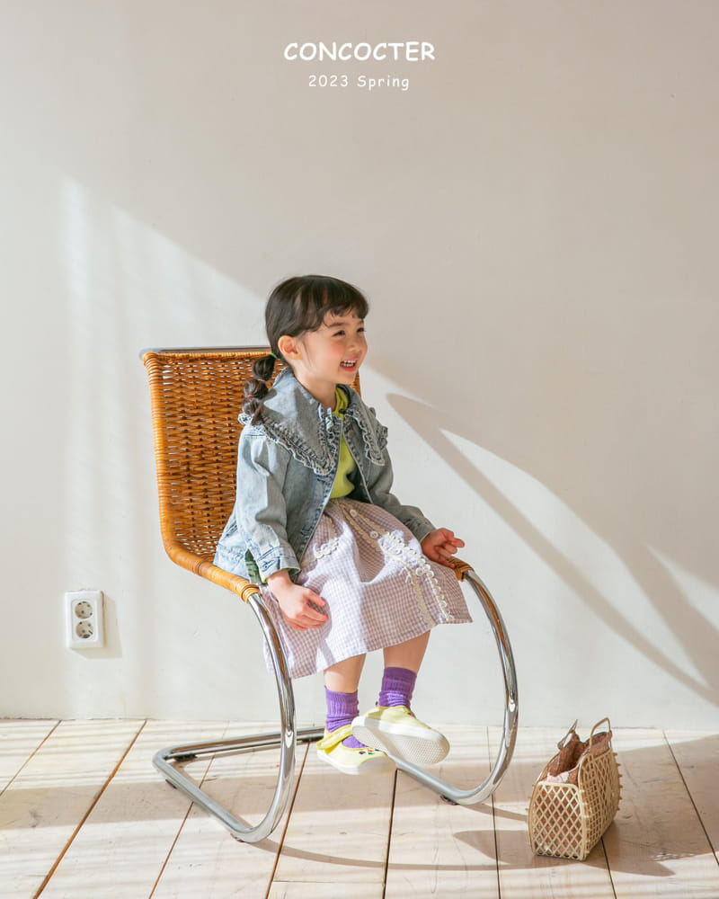 Concocter - Korean Children Fashion - #stylishchildhood - Denim Frill Jacket - 3