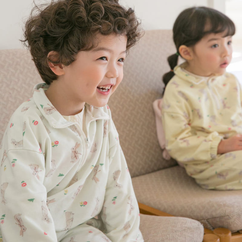 Concocter - Korean Children Fashion - #stylishchildhood - Bebe Barnie Zip-up Top Bottom Set