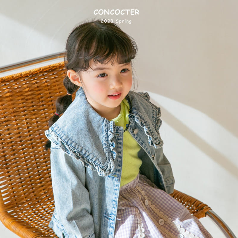 Concocter - Korean Children Fashion - #todddlerfashion - Denim Frill Jacket