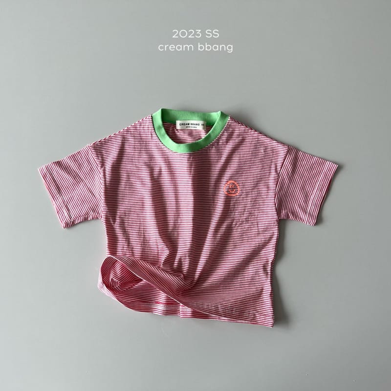 Cream Bbang - Korean Children Fashion - #designkidswear - Smile Stripes Tee - 4