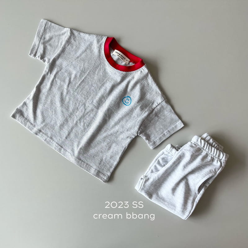Cream Bbang - Korean Children Fashion - #kidsshorts - Smile Stripes Tee - 6