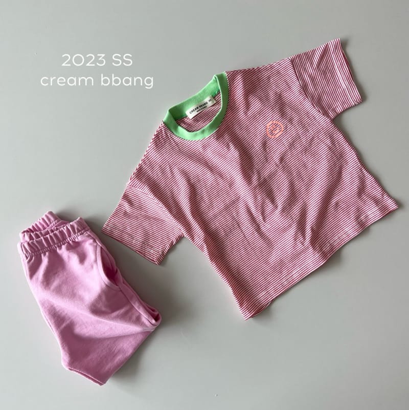 Cream Bbang - Korean Children Fashion - #kidzfashiontrend - Smile Stripes Tee - 8