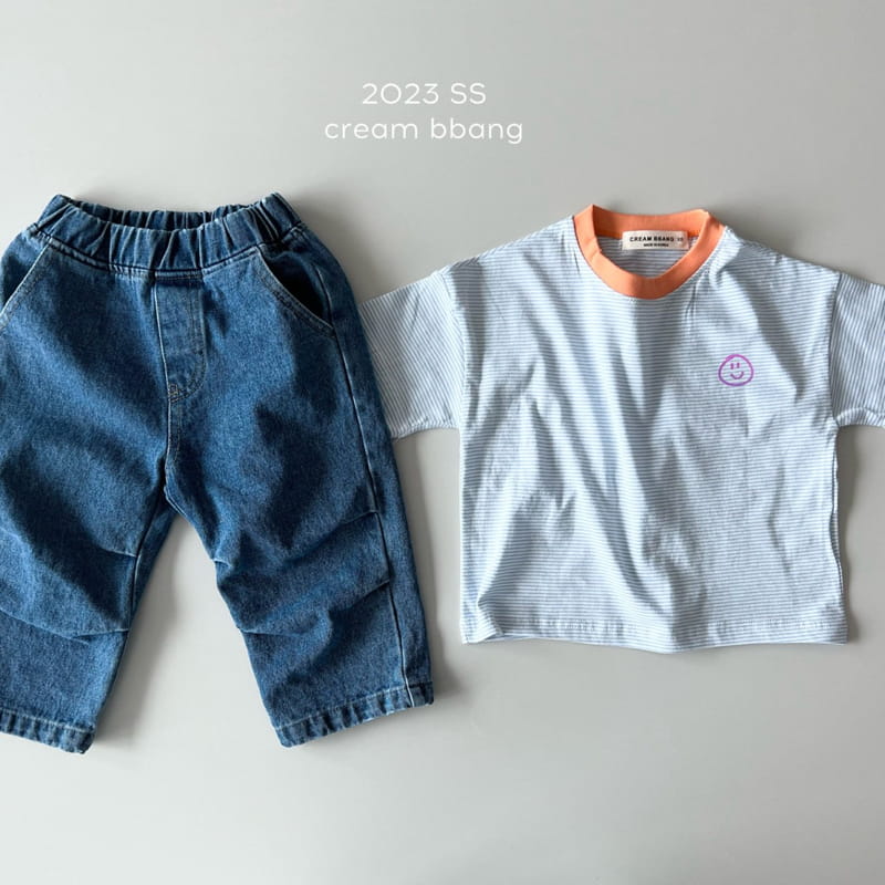 Cream Bbang - Korean Children Fashion - #magicofchildhood - Smile Stripes Tee - 11