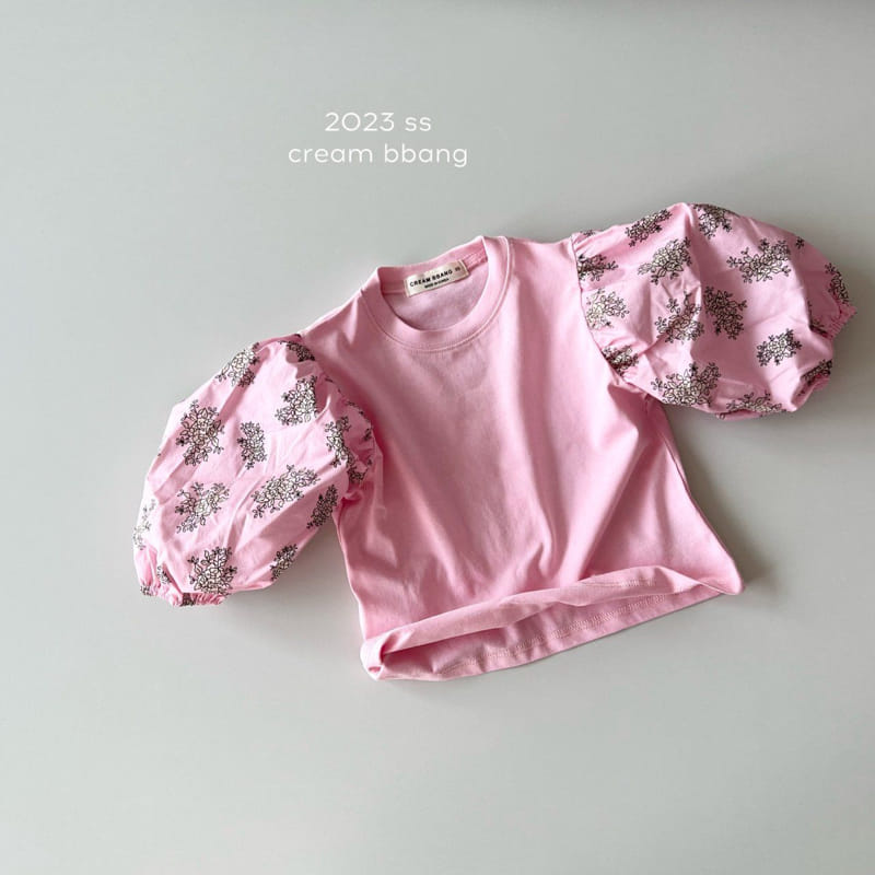 Cream Bbang - Korean Children Fashion - #prettylittlegirls - Flower Sleeves Color Tee - 9