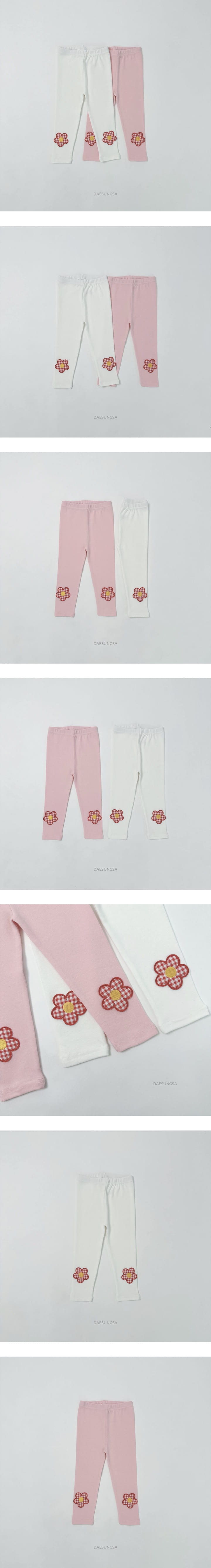 Dae Sung Sa - Korean Children Fashion - #littlefashionista - Check Flower Leggings