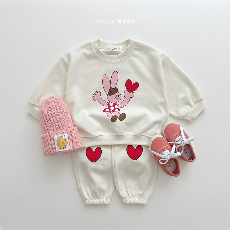 Daily Bebe - Korean Children Fashion - #Kfashion4kids - Knee Bear Rabbit Top Bottom Set