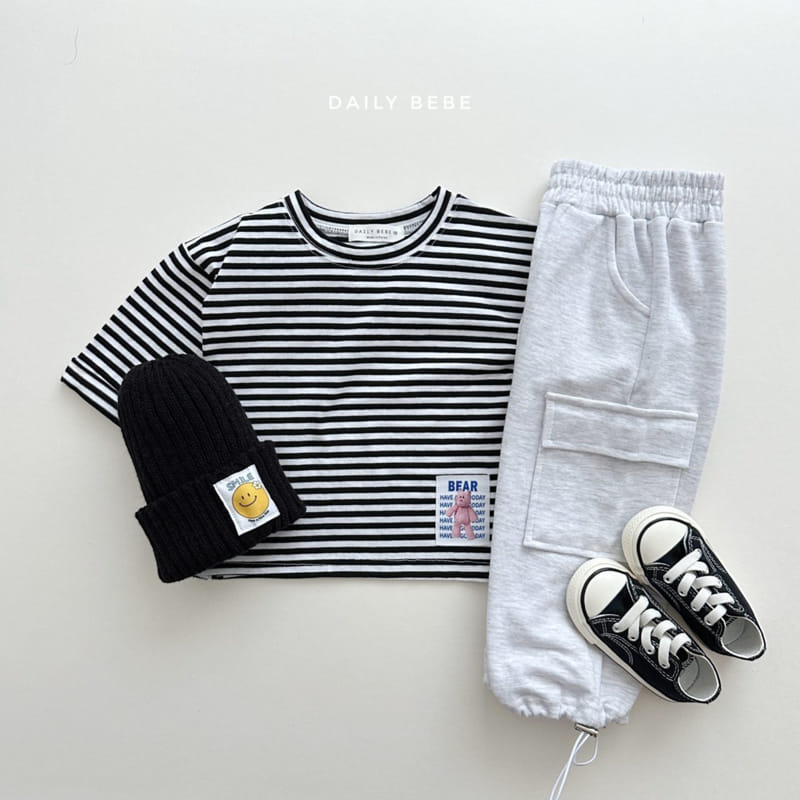 Daily Bebe - Korean Children Fashion - #childofig - Patch Stripes Tee - 8