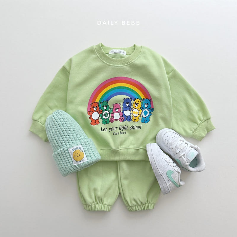 Daily Bebe - Korean Children Fashion - #childofig - Rainbow Bear Top Bottom Set - 2