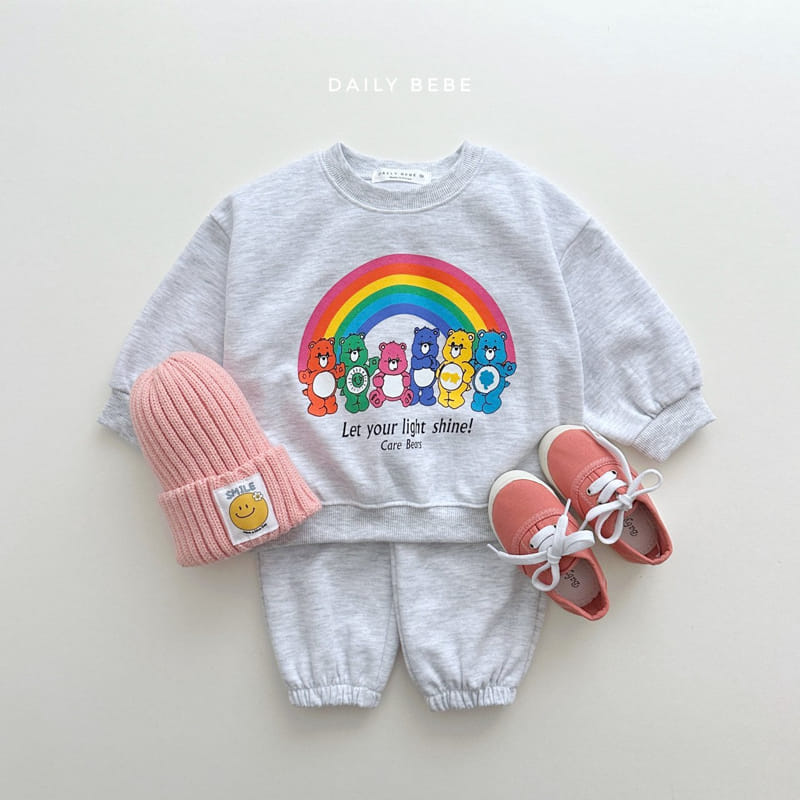Daily Bebe - Korean Children Fashion - #childofig - Rainbow Bear Top Bottom Set - 3