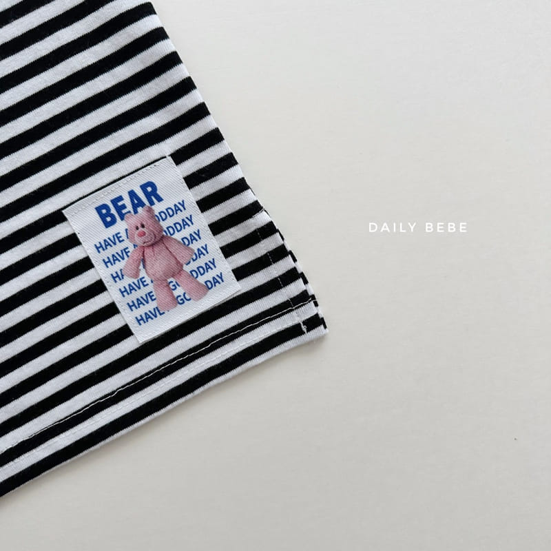 Daily Bebe - Korean Children Fashion - #childrensboutique - Patch Stripes Tee - 9
